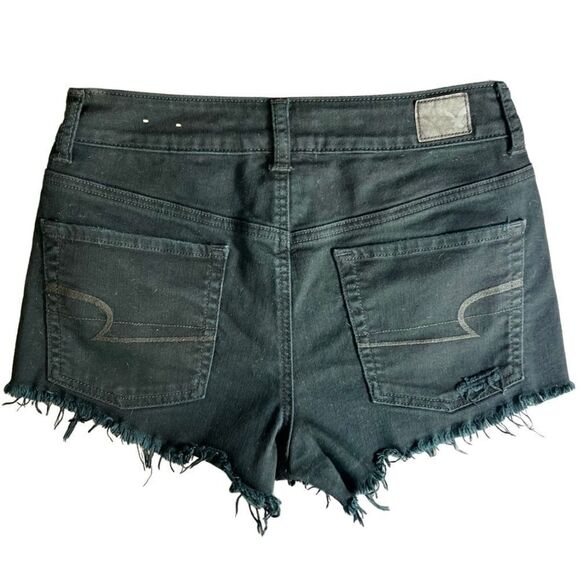 American Eagle hi rise festival Jean shorts black size 6 - Picture 3 of 12